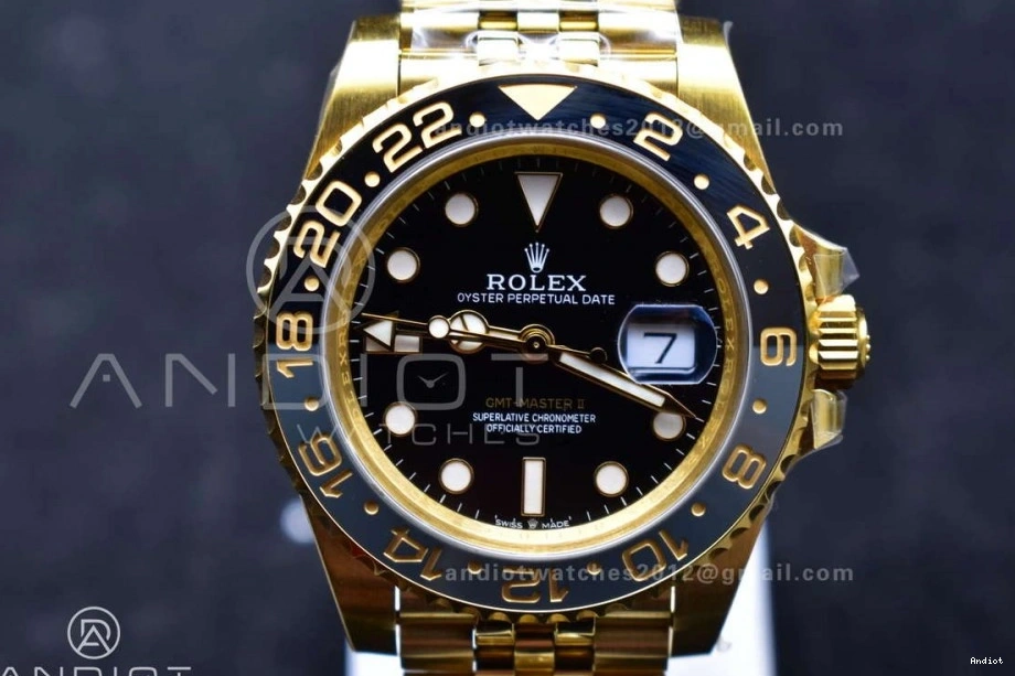 Weight VR3285 on Edition YG 1:1 II GRNR GMT Gain Bracelet Black Master CHS Dial Best Gold Jubilee 126718 Factory 0513